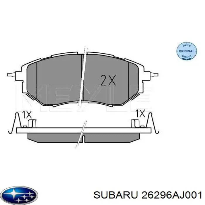 Колодки Subaru 26296AJ001 цена, от 40.38 USD