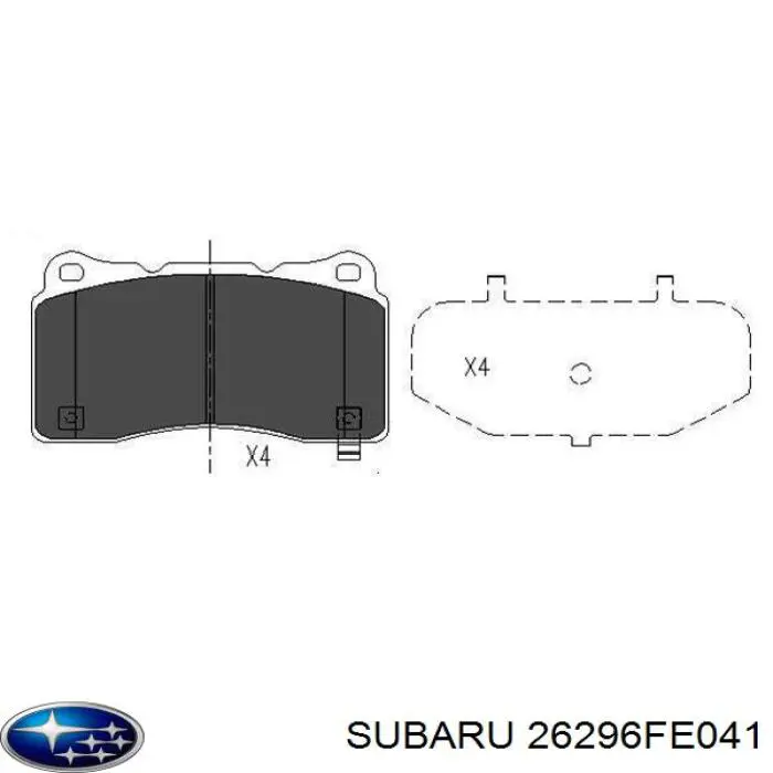 26296FE041 Subaru колодки тормозные передние дисковые