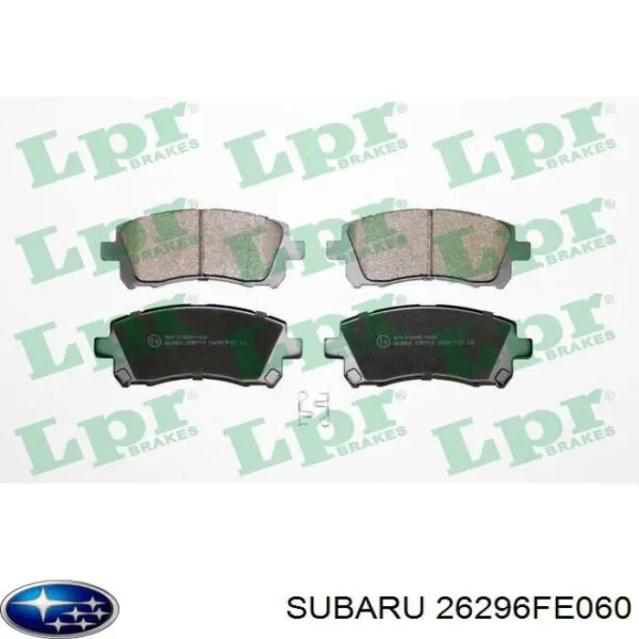 Передние тормозные колодки 26296FE060 Subaru