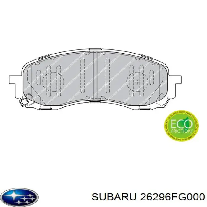 Купить 26296FG000 Subaru Колодки тормозные