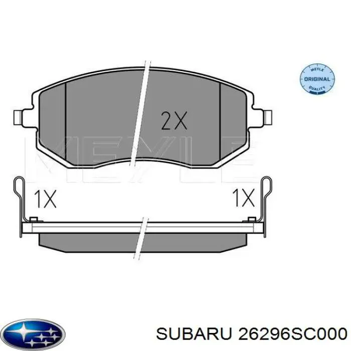 Передние тормозные колодки 26296SC000 Subaru