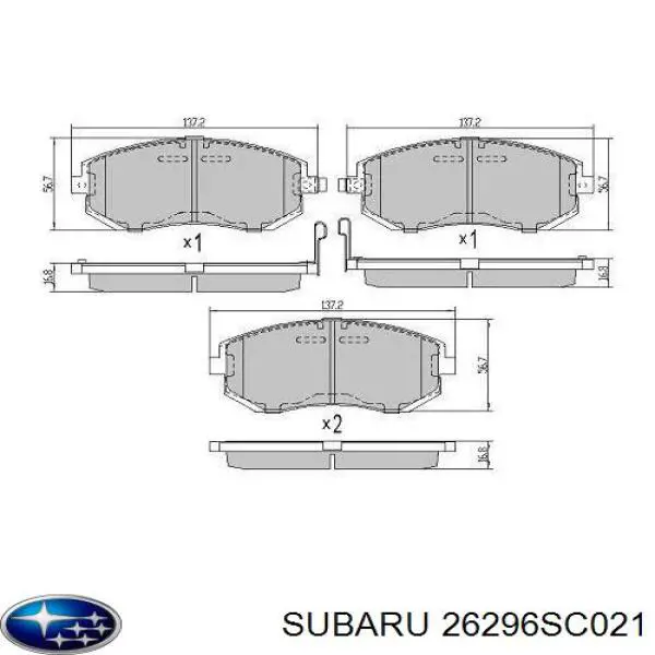 26296SC021 Subaru Колодки передние