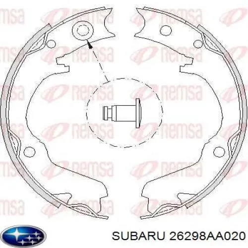 Тормозные колодки стояночного тормоза Subaru 26298AA020 цена, от 23.68 USD