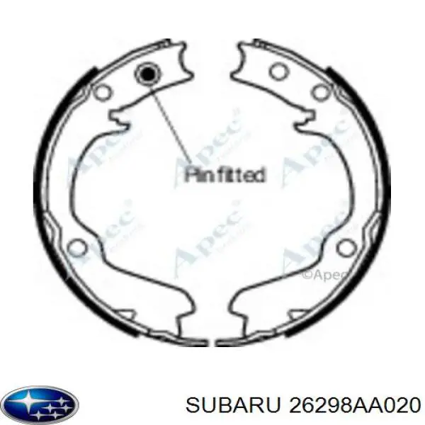 Купить 26298AA020 Subaru Колодки ручника/стояночного тормоза