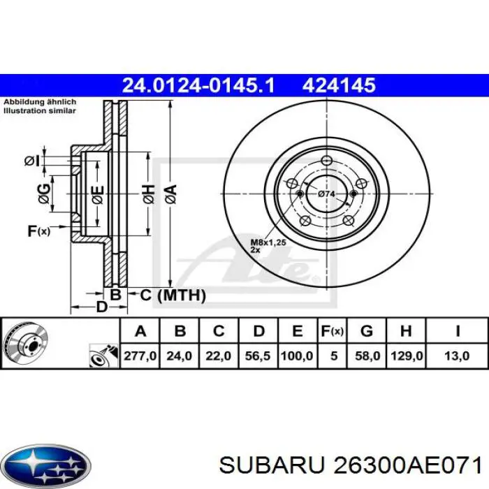 Compre 26300AE071 Subaru Disco do freio dianteiro