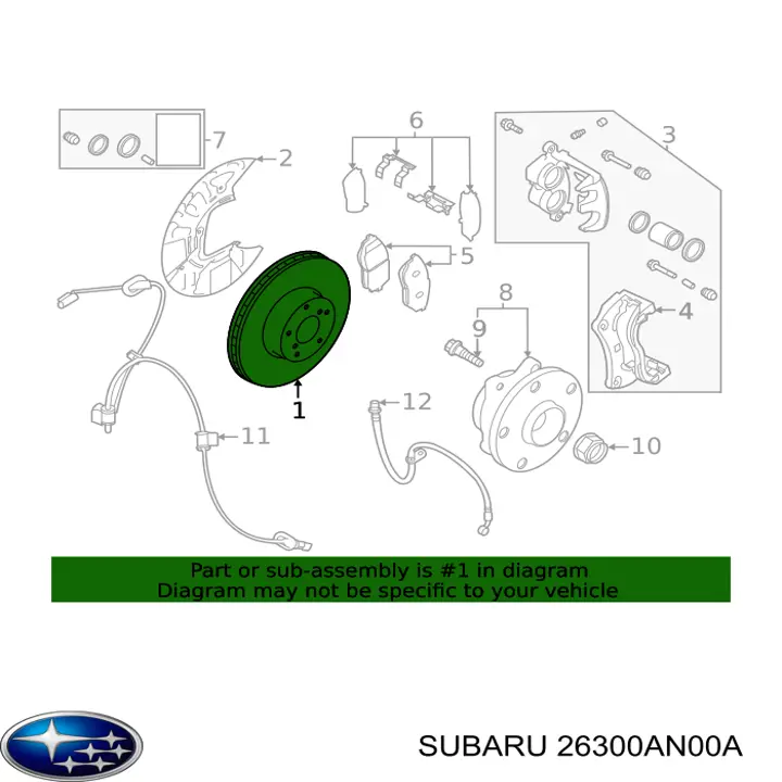  Передние тормозные диски Subaru OUTBACK 