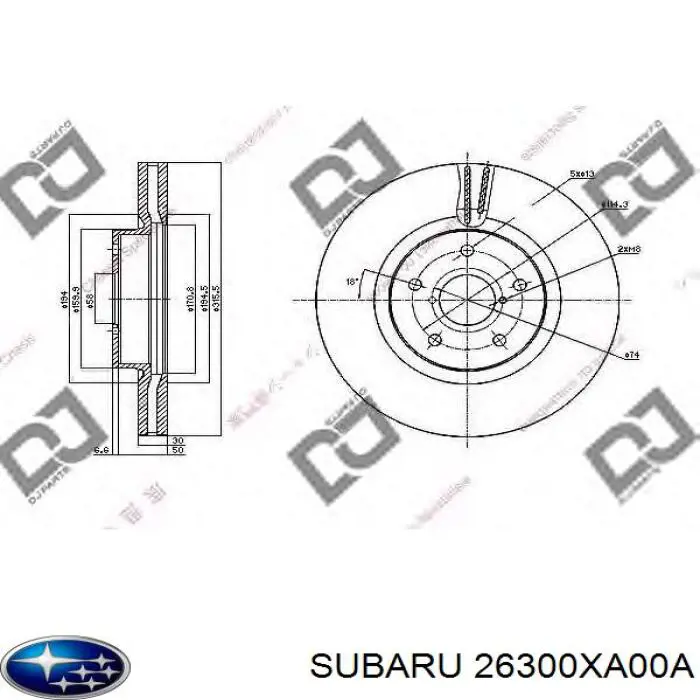 26300XA00A Subaru Диск тормозной передний