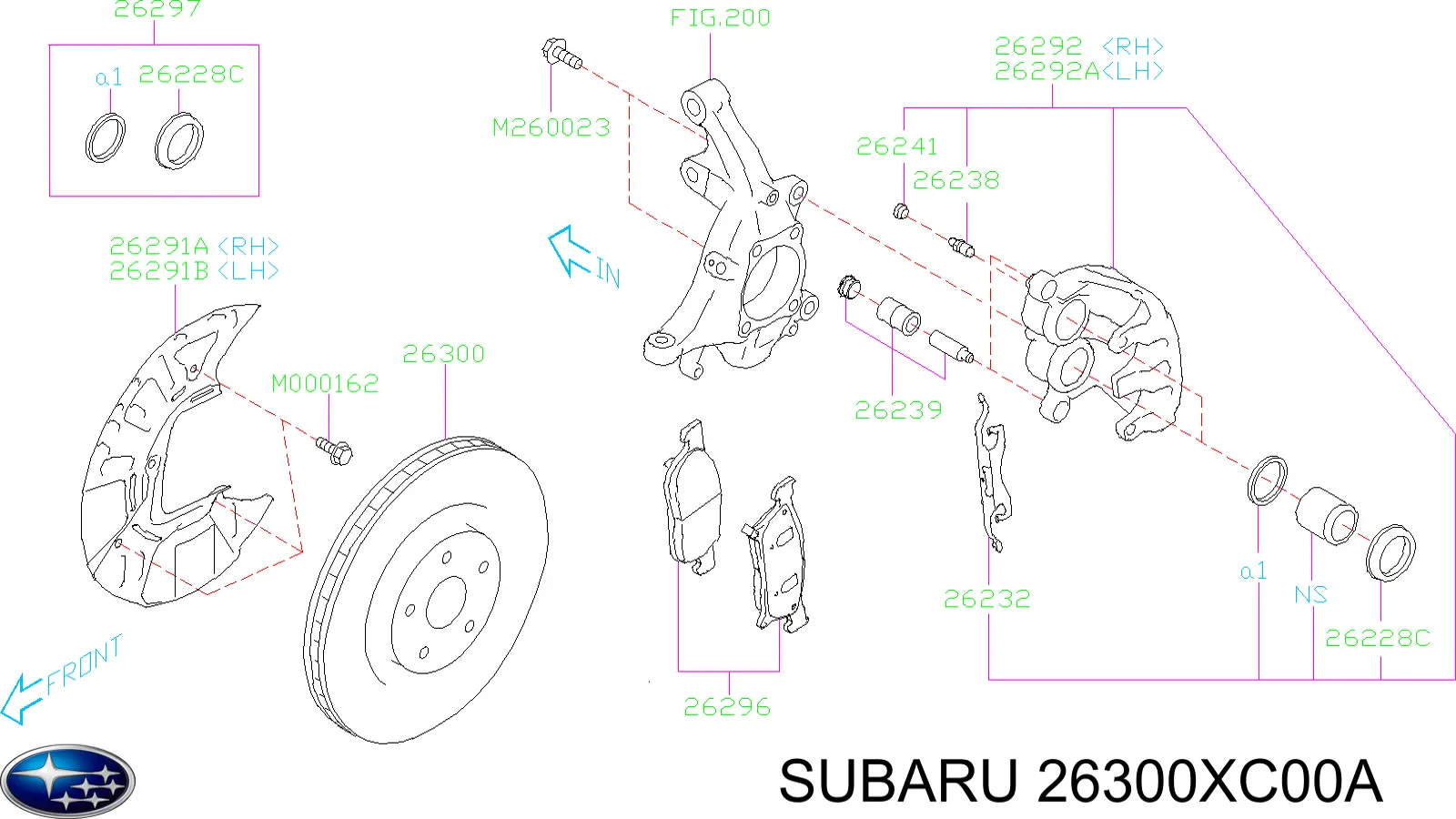 Тормоз дисковый передний Subaru 26300XC00A цена, от 57.01 USD