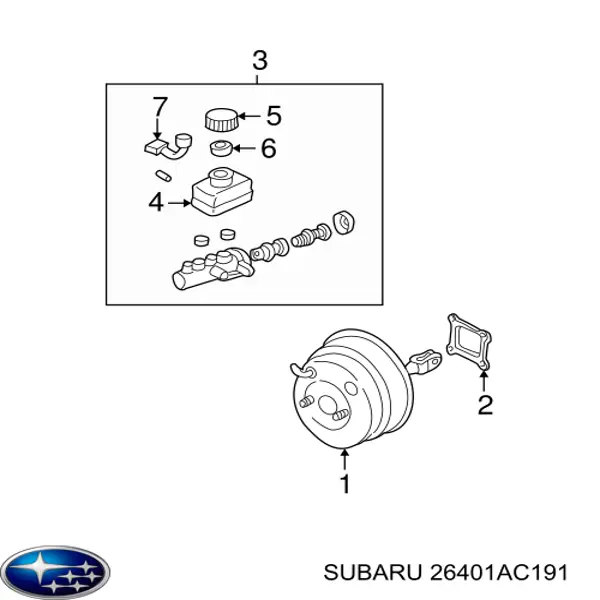 Купить 26401AC191 Subaru Главный тормозной цилиндр