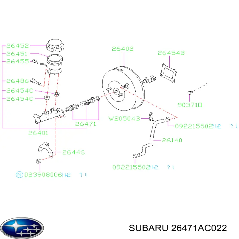  Subaru 26471AC020 цена, от 46.63 USD
