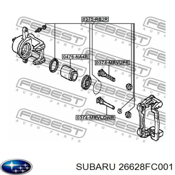 26628FC001 Subaru Направляющая суппорта заднего верхняя