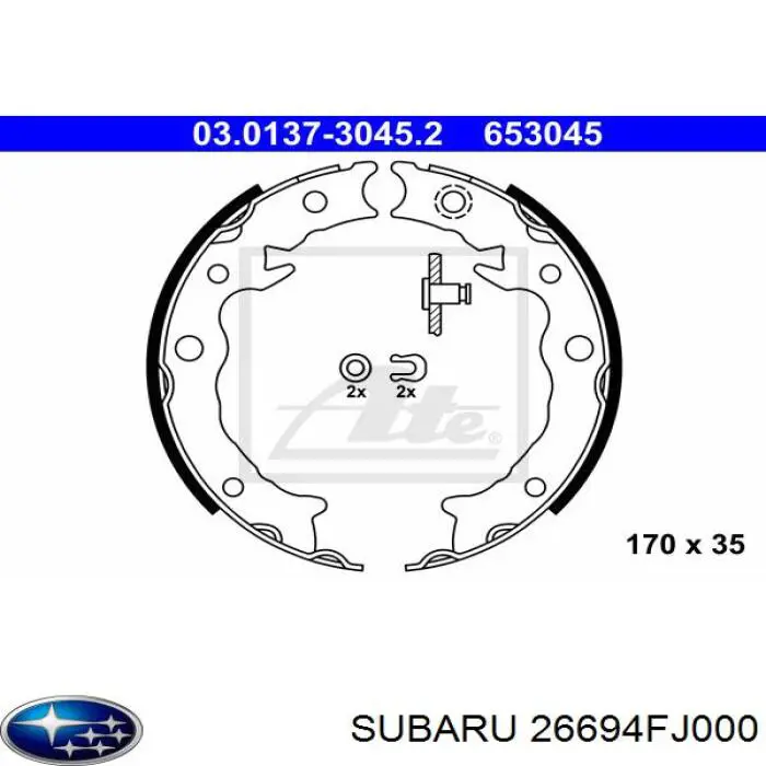 26694FJ000 Subaru sapatas do freio de estacionamento