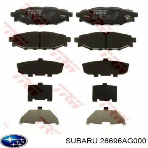 26696AG000 Subaru колодки тормозные задние дисковые