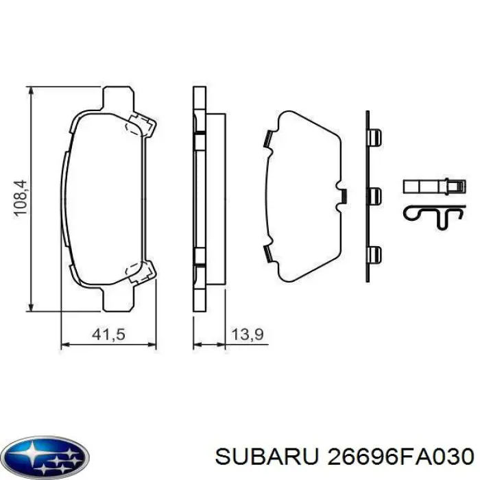Колодки дисковые  Subaru 26696FA030 цена, от 12.56 USD