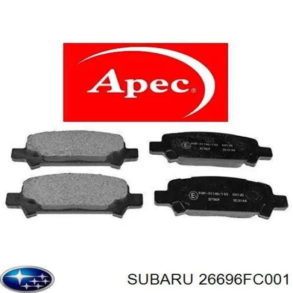 Купить 26696FC001 Subaru Колодки тормозные задние, дисковые