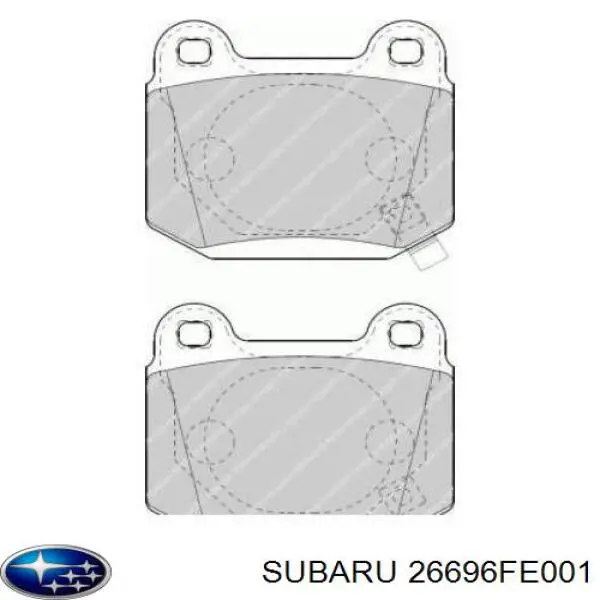 Колодки тормозные задние дисковые SUBARU 26696FE001