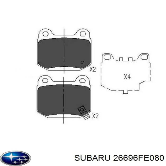 Колодки дисковые  Subaru 26696FE080 цена, от 25.34 USD