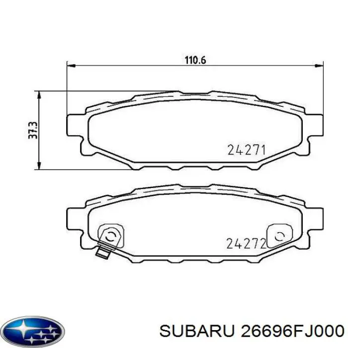 Compre 26696FJ000 Subaru Sapatas do freio traseiras de disco