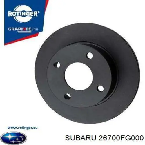 26700FG000 Subaru Disco do freio traseiro