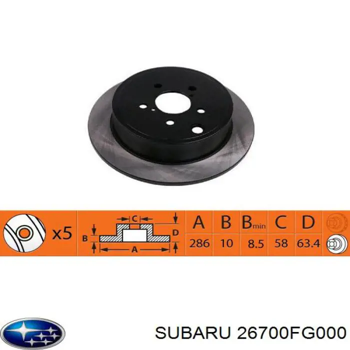 Compre 26700FG000 Subaru Disco do freio traseiro