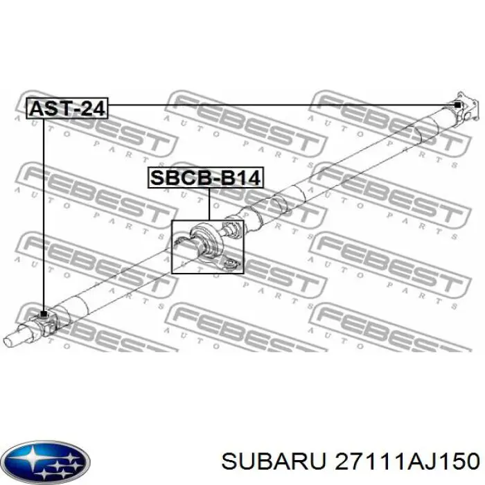 27111AJ151 Subaru Вал карданный, промежуточный