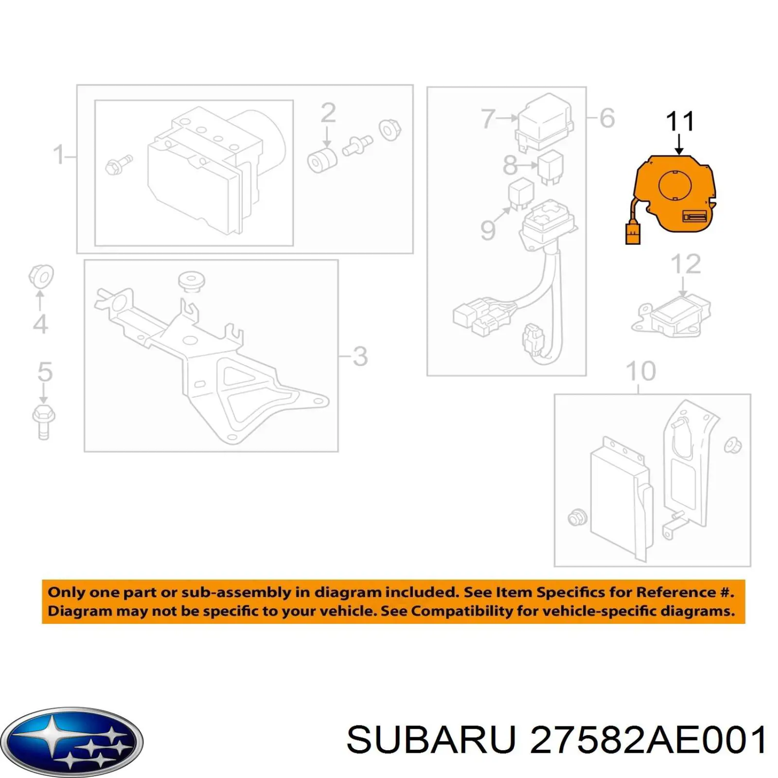 Датчик угла поворота руля на Subaru Forester II S11, SG
