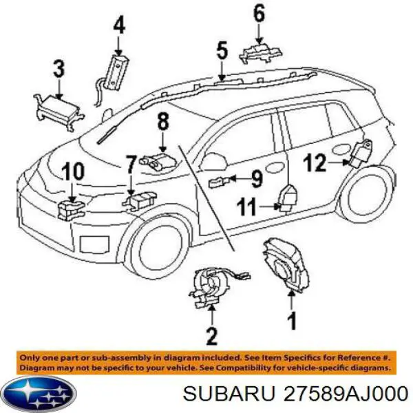 Sensor do ângulo de viragem do volante de direção para Subaru Outback (BM)