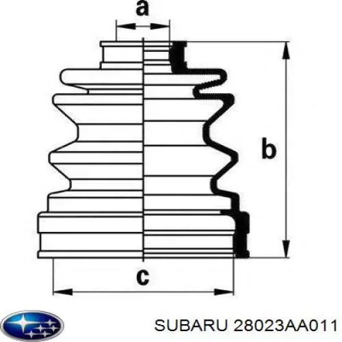 28023AA011 Subaru пыльник шруса передней полуоси внутренний