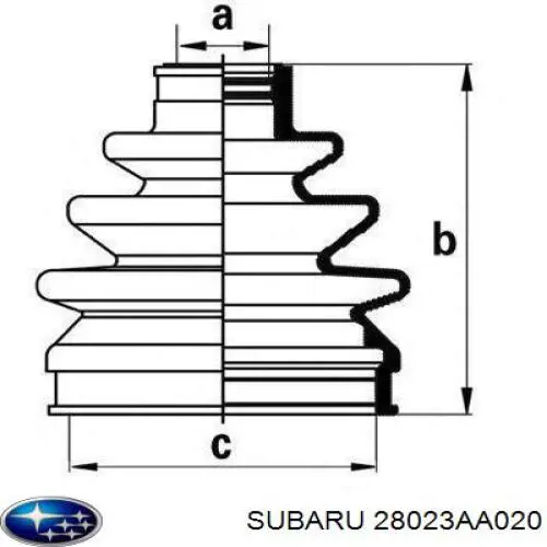 28023AA020 Subaru пыльник шруса передней полуоси наружный