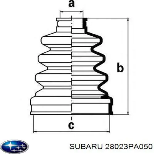 28023PA050 Subaru bota de proteção interna de junta homocinética do semieixo dianteiro
