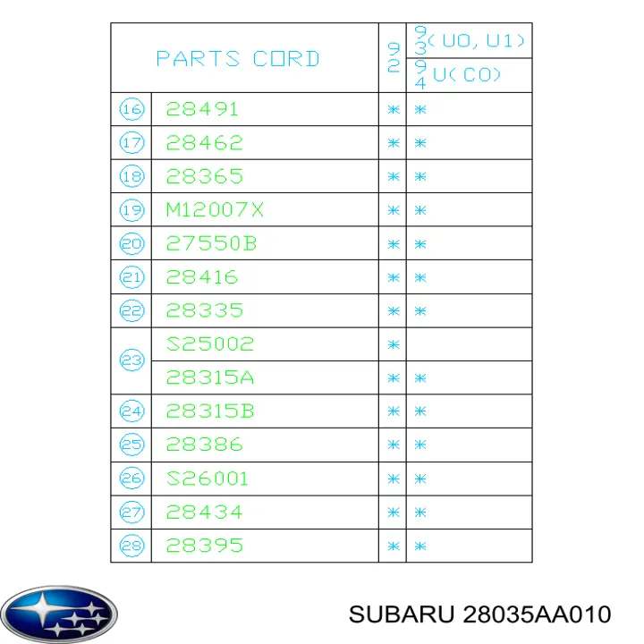Подшипник ступицы 28035AA010 Subaru