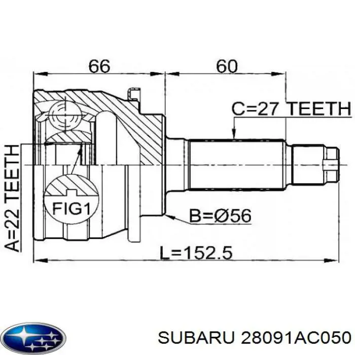 Граната колесная Subaru 28091AC050 цена, от 28.79 USD