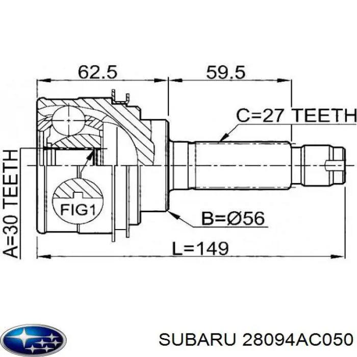 Граната колесная Subaru 28094AC050 цена, от 37.34 USD