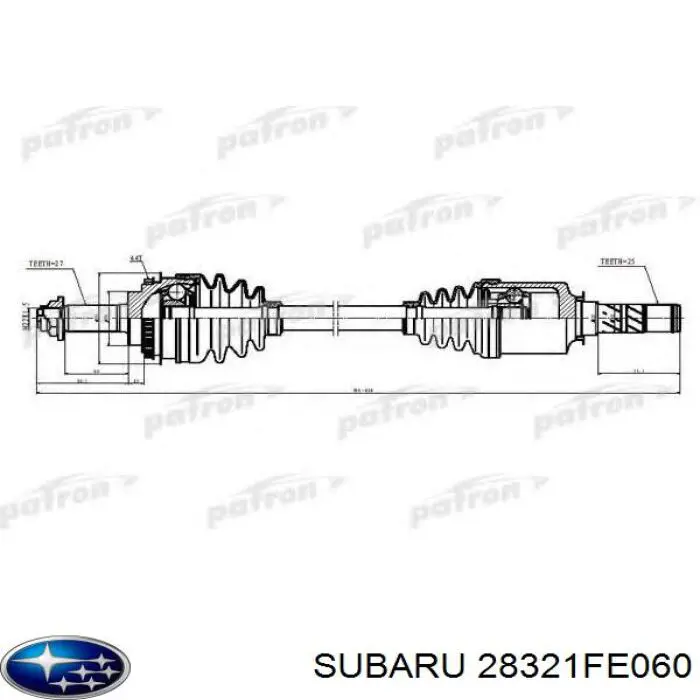 28321FE060 Subaru Ось передняя в сборе