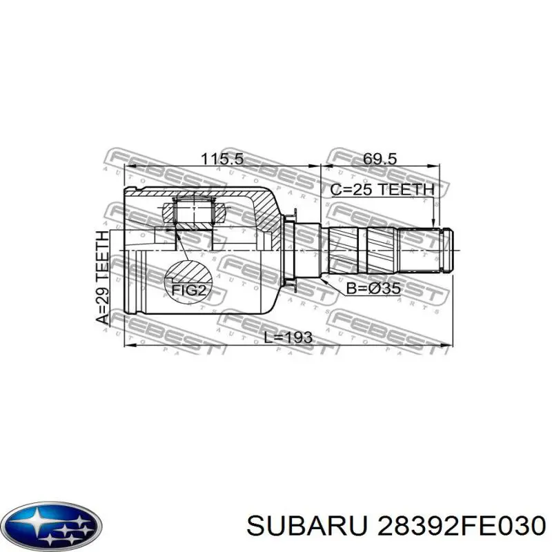 28392FE030 Subaru ШРУС внутренний, передний