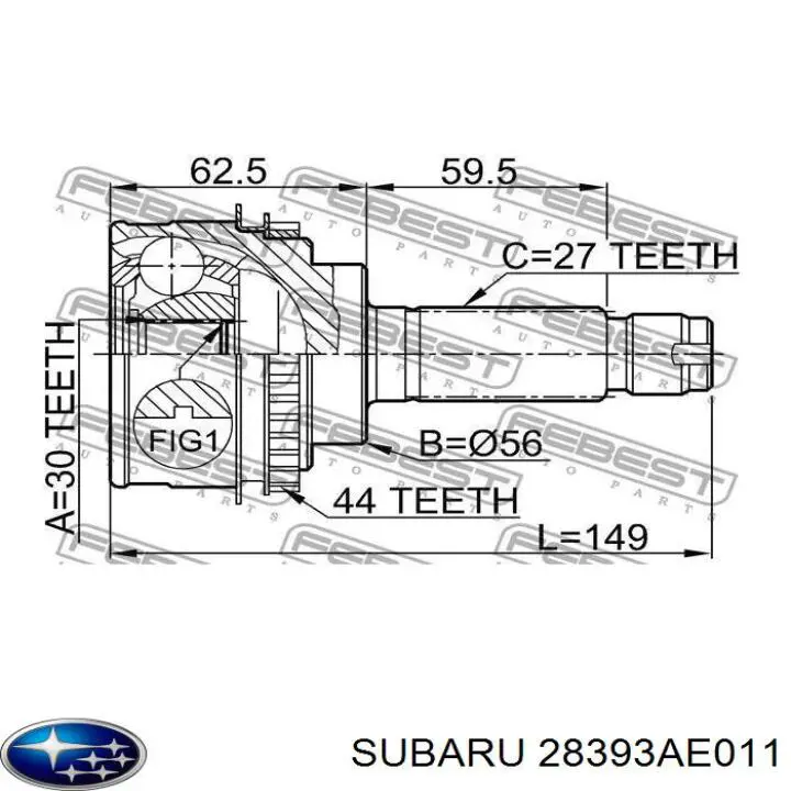 Граната колесная Subaru 28393AE011 цена, от 43.37 USD