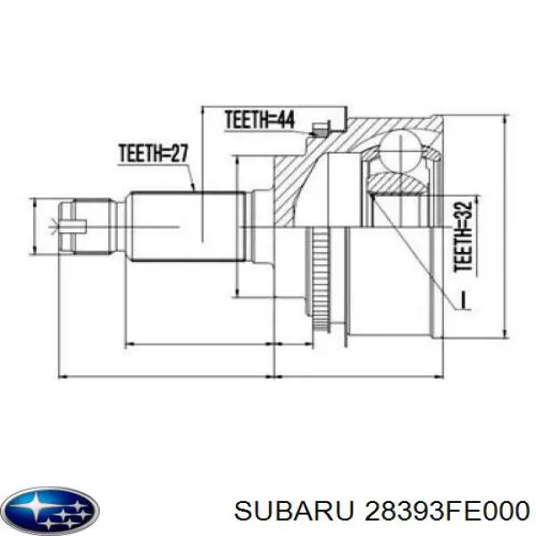 28393FE000 Subaru junta homocinética externa dianteira