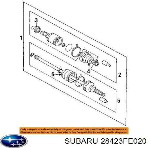 Пыльник наружной гранаты, задней полуоси Subaru 28423FE020 цена, от 8.67 USD