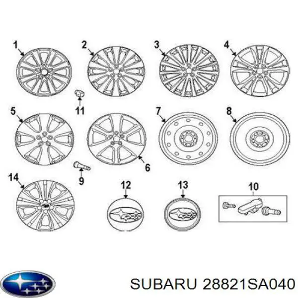 Колпак колесного диска на Subaru Forester S11, SG