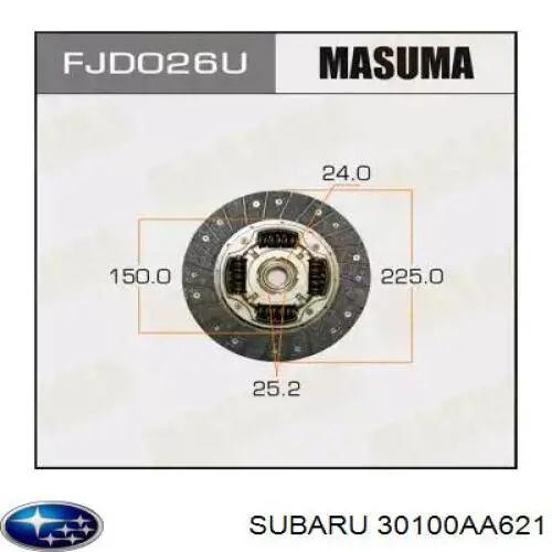 Купить 30100AA621 Subaru Диск сцепления