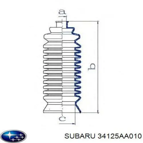 Пыльник рулевой рейки 34125AA010 Subaru