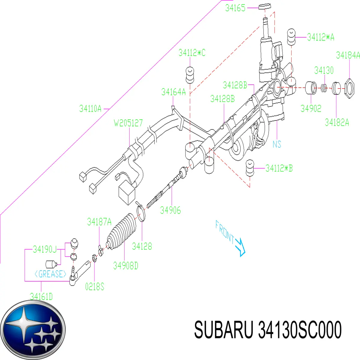 34130SC000 Subaru Пружина болта крепления коллектора