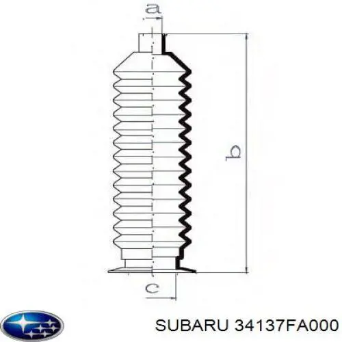 34137FA000 Subaru пыльник рулевой рейки