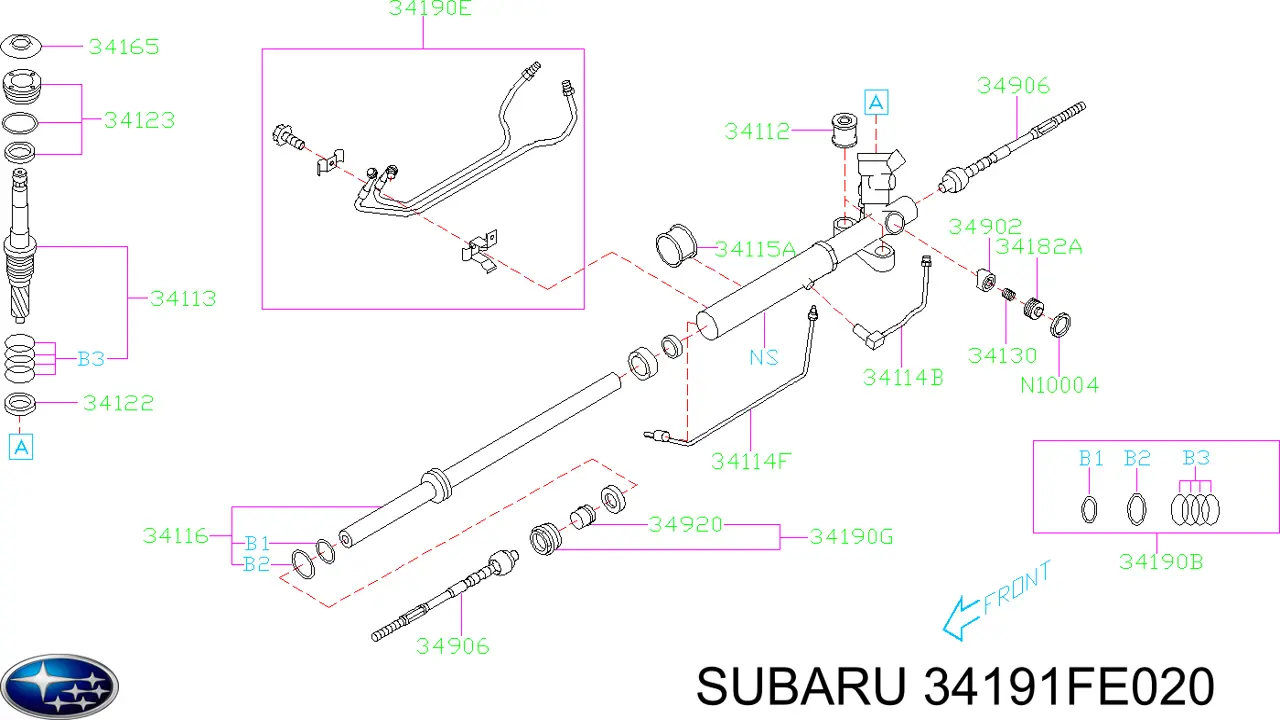 Ремкомплект насоса ГУР на Subaru Forester S11, SG