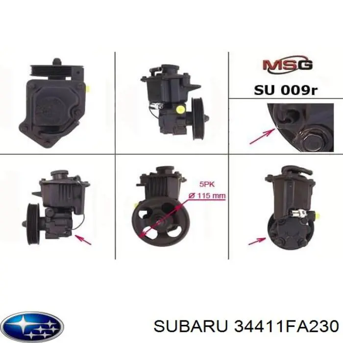 Насос гидравлики Subaru 34411AA331 цена, от 84.65 USD