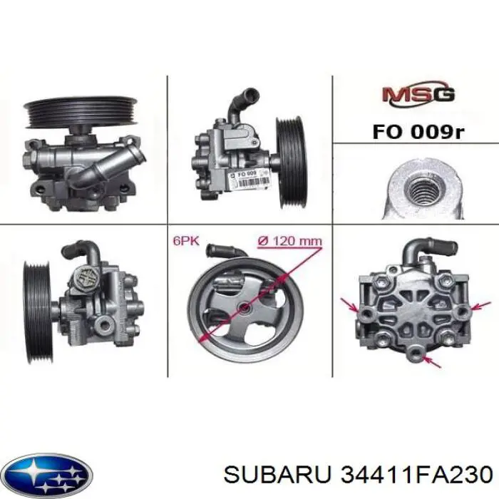 Купить 34411AA331 Subaru Насос рулевого управления
