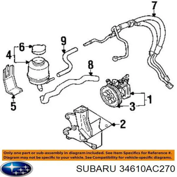 Патрубок высокого давления гидроусилителя Subaru Legacy II седан (BD, BG) (1994 - 1999) цена, от 69.68 USD