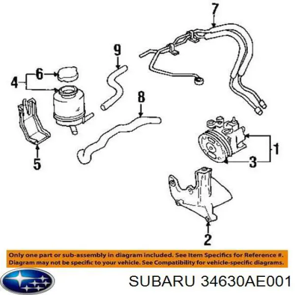 Купить 34630AE001 Subaru Бачок насоса гидроусилителя руля