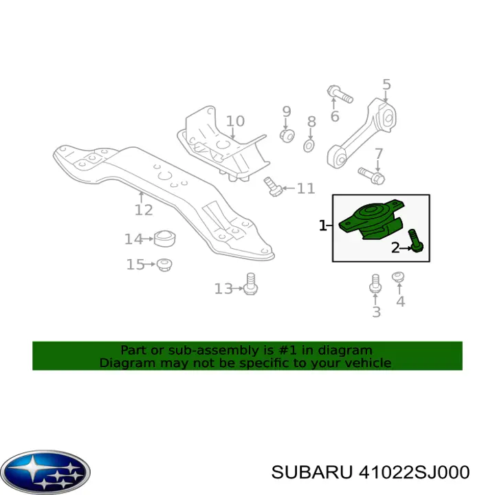 41022SJ000 Subaru Правая подушка двигателя