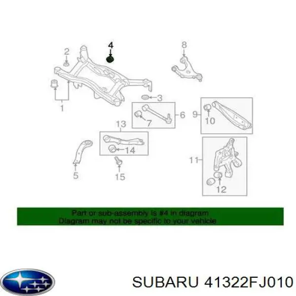 Сайлентблок задней балки (подрамника) 41322FJ010 Subaru